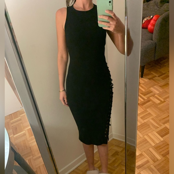 Ankle length dress , with side shoe lacing detail. - Picture 2 of 3